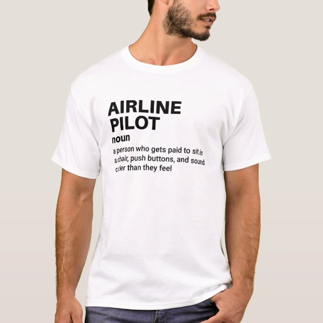 T-shirt Pilote de ligne - Définition Hilaire (Devant)