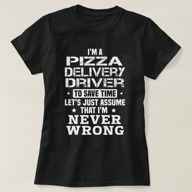 T-shirt Pilote de livraison de pizza (Design devant)