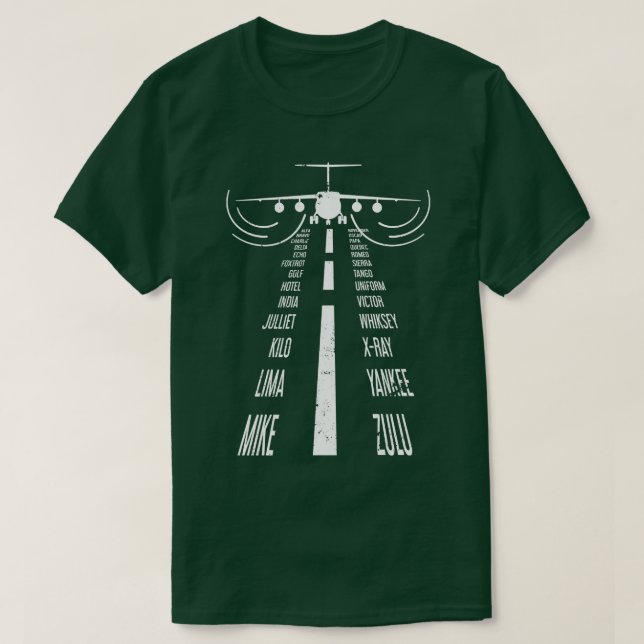 T-shirt Pilote de plan d'atterrissage de l'aéroport (Design devant)