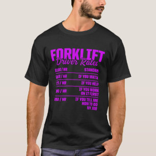 T-shirt Pilote de tarifs d'opérateur de chariot élévateur 