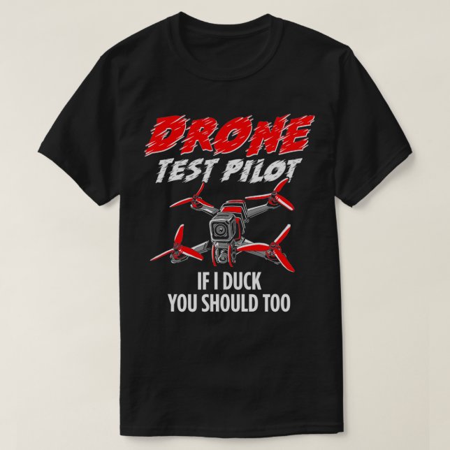 T-shirt Pilote de test drone amusant (Design devant)