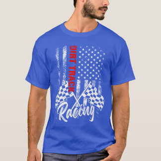 T-shirt Pilote de voiture de course Dirtrack motard drapea