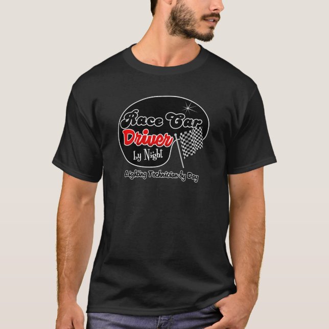 T-shirt Pilote de voiture de course par le technicien (Devant)