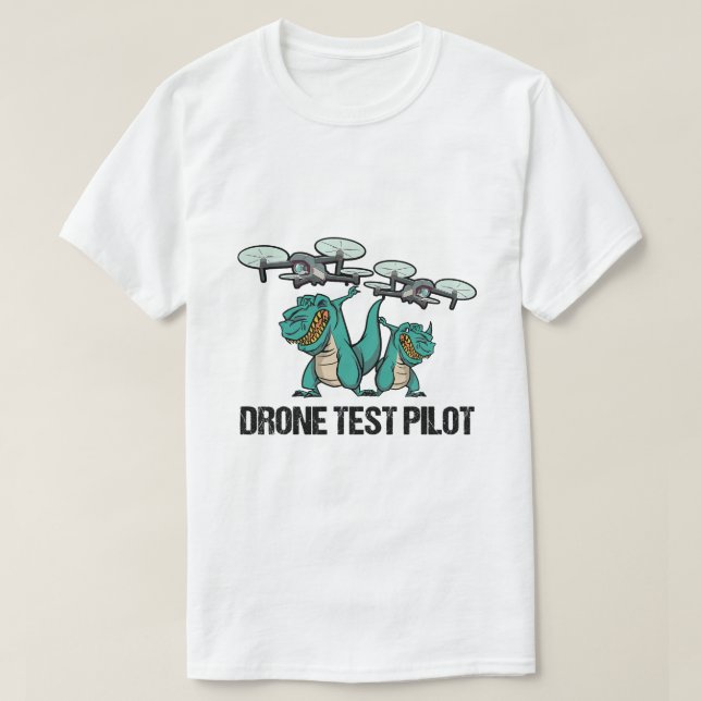 T-shirt Pilote d'essai de drone TRex Pères dinosaures (Design devant)