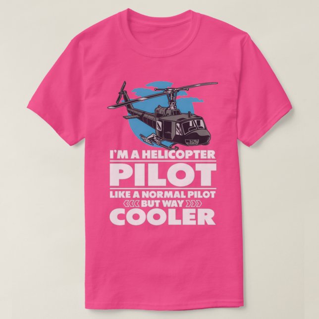 T-shirt Pilote d'hélicoptère cool volant long (Design devant)