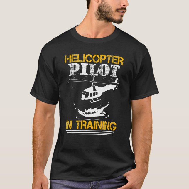 T-shirt Pilote D'Hélicoptère En Formation (Devant)