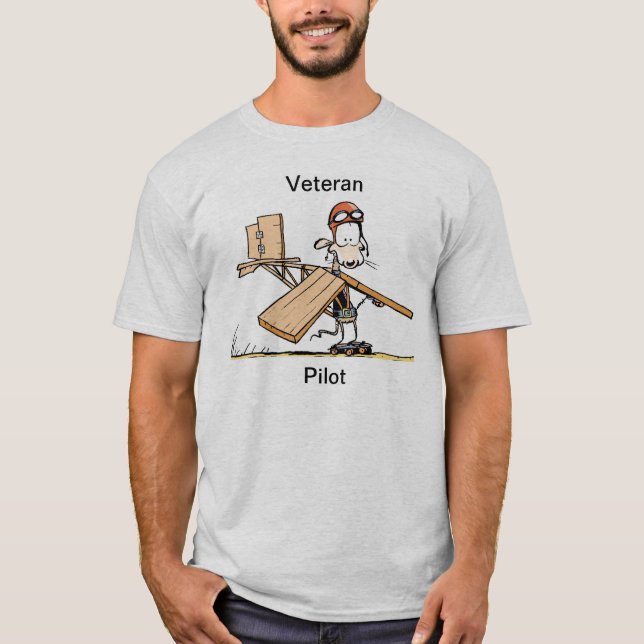T-shirt pilote d'humeur d'aviation de vétéran (Devant)