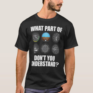 T-shirt Pilote Hommes Femmes Aviation Instruments de pilot
