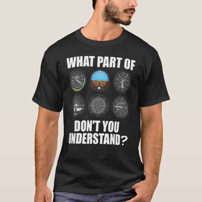 T-shirt Pilote Hommes Femmes Aviation Instruments de pilot (Devant)