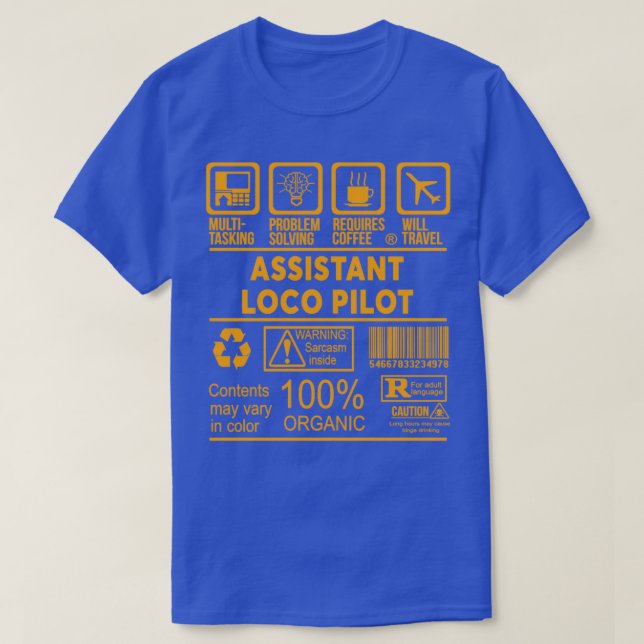 T-SHIRT PILOTE LOCO ASSISTANT NICE DESIGN 2017 1 (Design devant)