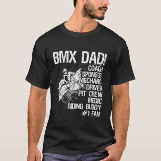 T-shirt Pilote Mécanique Bmx Papa Coach Sponsor Sur Le Dos
