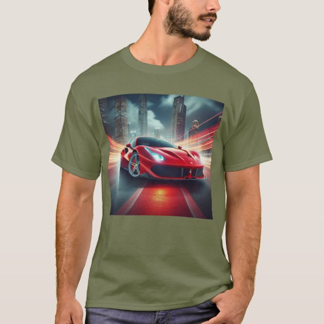 T-shirt Piloté par Vitesse : Le Graphic Tee l Rider de Car (Devant)