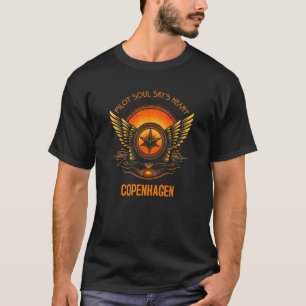 T-shirt Pilote s Soul Sky s Heart Copenhagen Skyline Desig