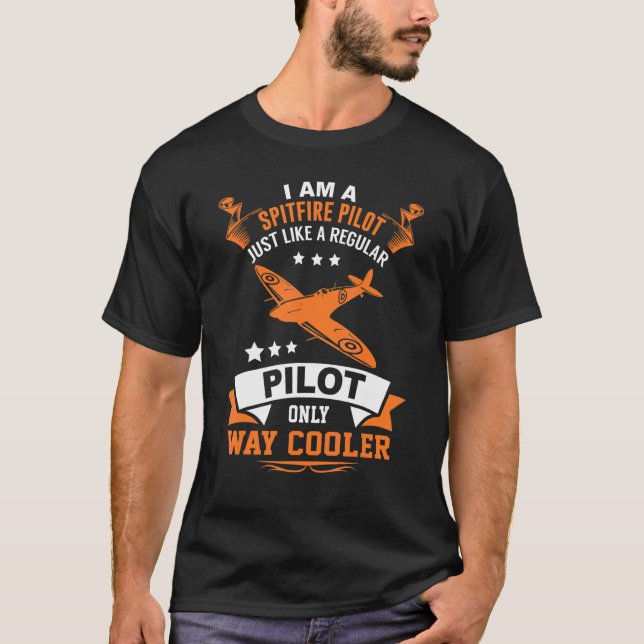 T-shirt Pilote Spitfire Comme D'Autres Pilotes Seulement G (Devant)