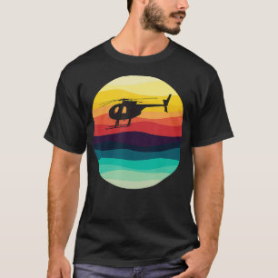T-shirt Pilote Sunset MD 500 - Silhouette d'hélicoptère ré