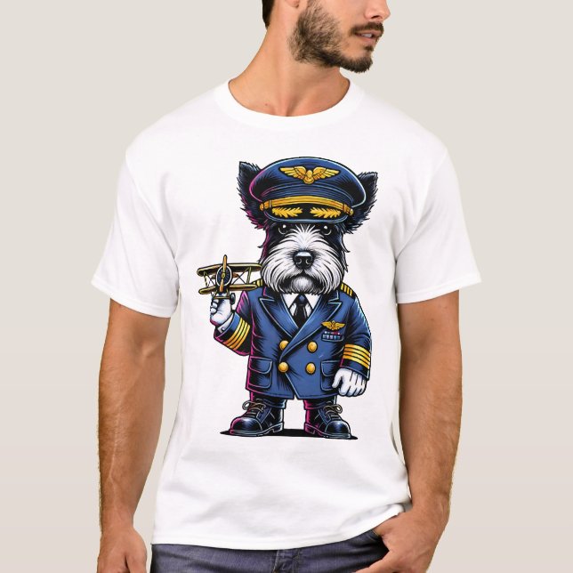 T-shirt Pilote Terrier Écossais (Devant)