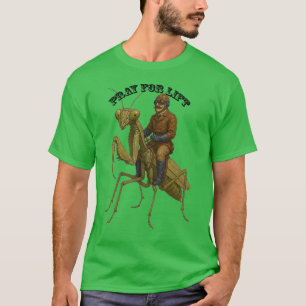 T-shirt Pilote Vintage Chevauchant une Mantide Religieuse