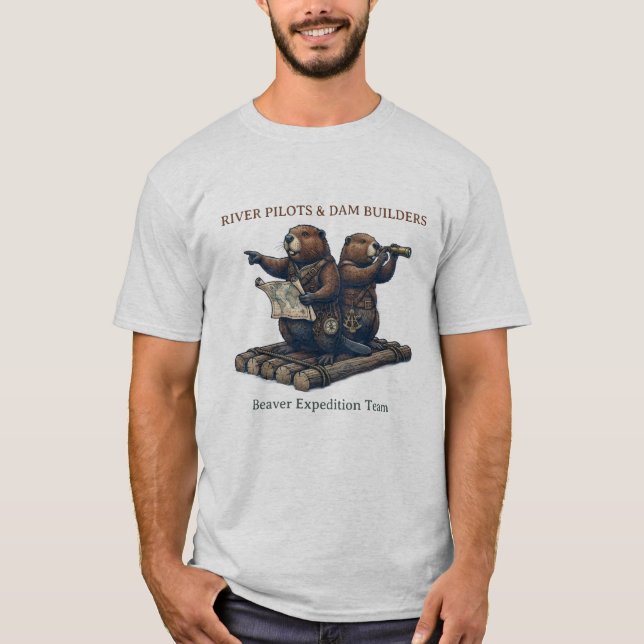 T-shirt Pilotes de rivière et constructeurs de barrages -  (Devant)