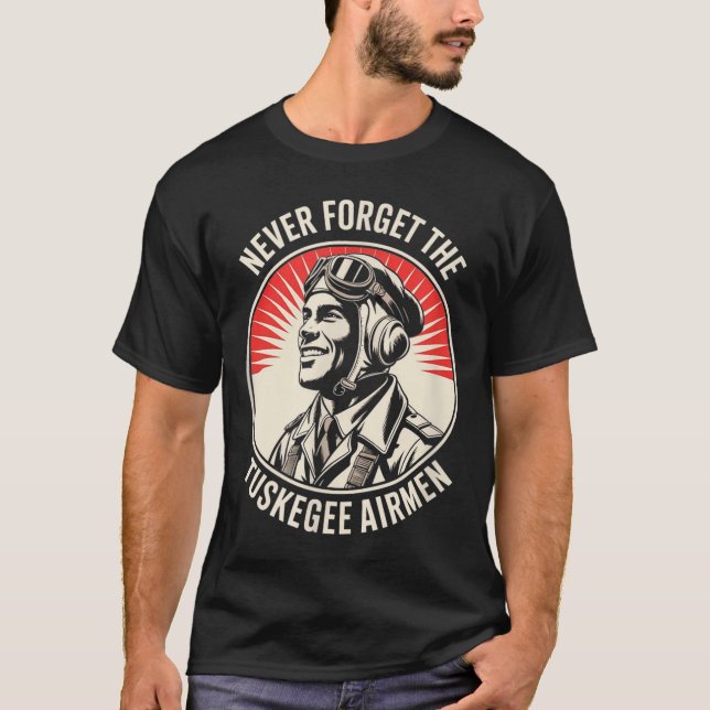 T-shirt Pilotes noirs rétro histoire des Noirs seconde gue (Devant)