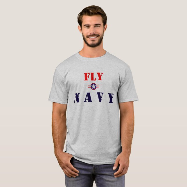 T-shirt Pilotez la marine sur l'avant, Avaition naval sur (Devant entier)