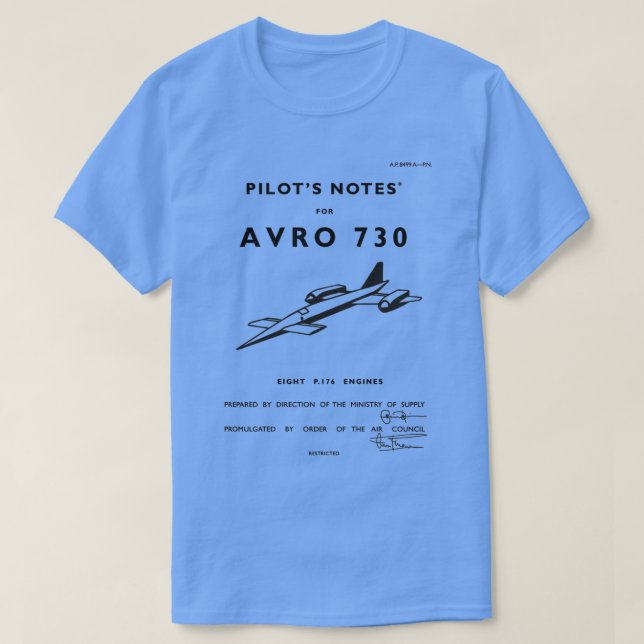 T-shirt Pilots Notes for Avro  (Design devant)