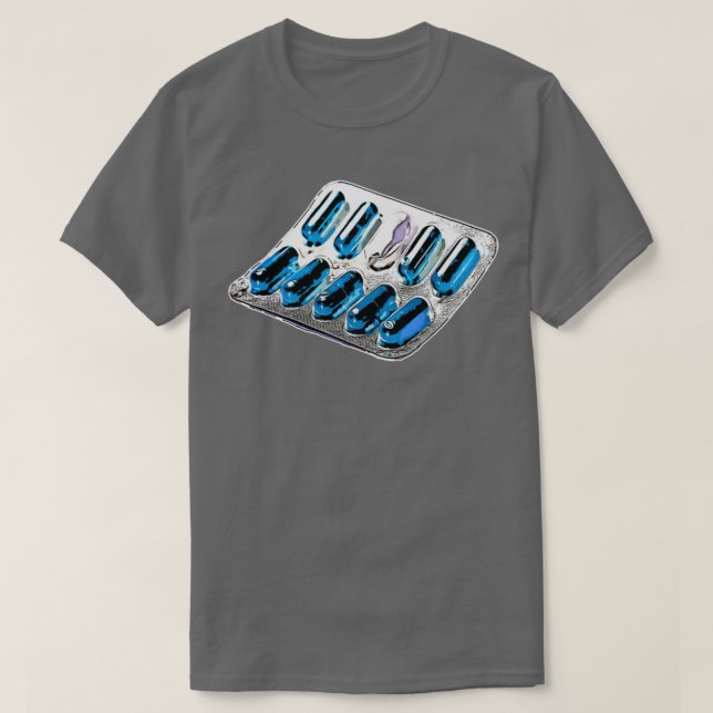 T-shirt pilules capsules bleues (Design devant)