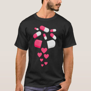 T-shirt Pilules Coeur Saint Valentin Coeurs Médecine Pharm