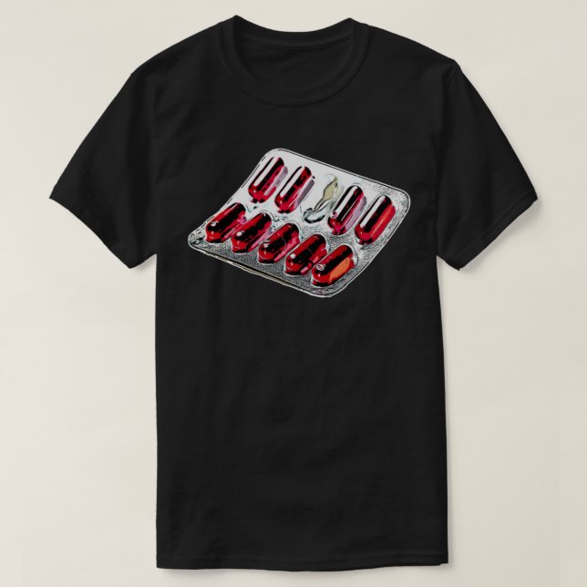 T-shirt Pilules de capsule rouge (Design devant)