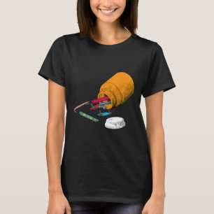 T-shirt Pilules heureuses Planche à roulettes Funny Skater