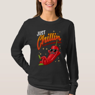 T-shirt Piment Chilli Just Chillin Sauce Jalapeno Mexi