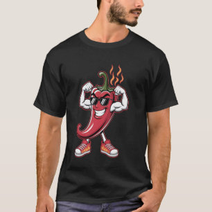 T-shirt Piment Fort avec des Lunettes de Soleil et des Mus