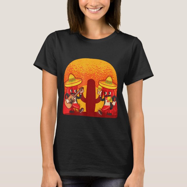 T-shirt Piment mariachi bande piments rouges nourriture ép (Devant)