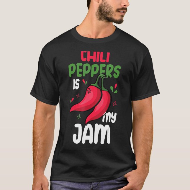 T-shirt Piments Est Mon Jam Rouge Chaud Piment Manger (Devant)