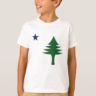 T-shirt Pin et étoile 1901 drapeau de l'état du Maine