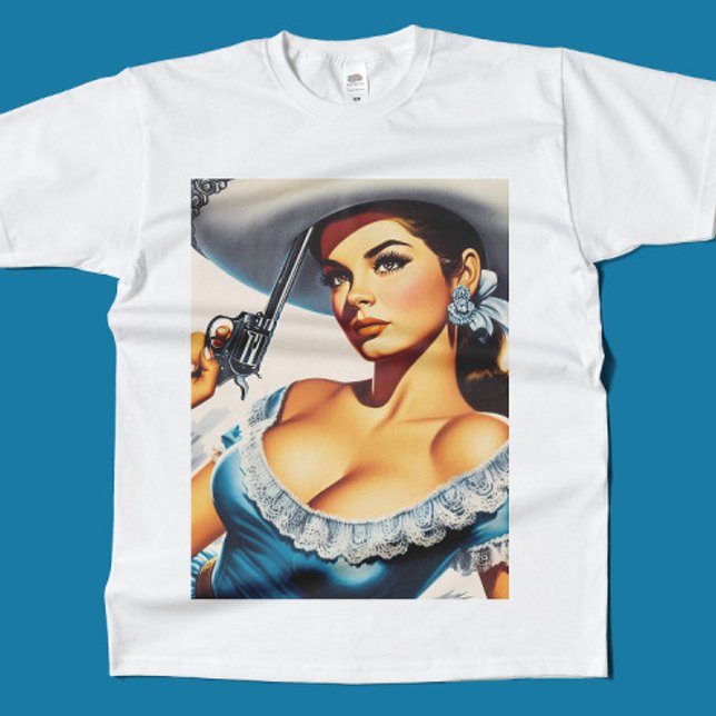 T-shirt Pin-up rétro Far West (Créateur téléchargé)