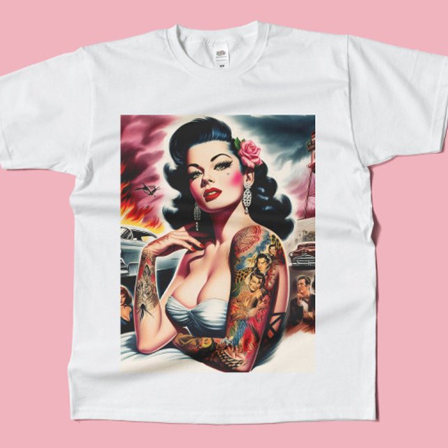 T-shirt Pin-up Vintage Tatoué (Créateur téléchargé)