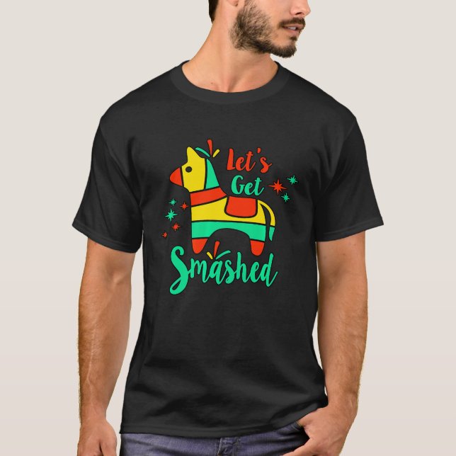 T-shirt Pinata Lama Mens Fiesta Faisons-nous Casser  Enter (Devant)
