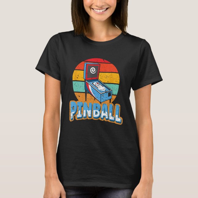 T-shirt Pinball Arcade Retro Pinball Flipper (Devant)