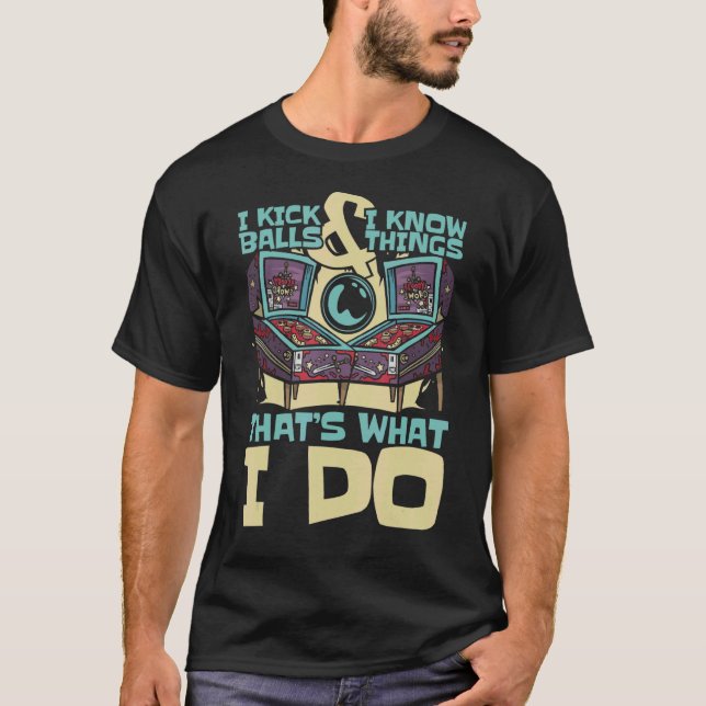 T-shirt Pinball Machine Retro Flippant Pinballs (Devant)
