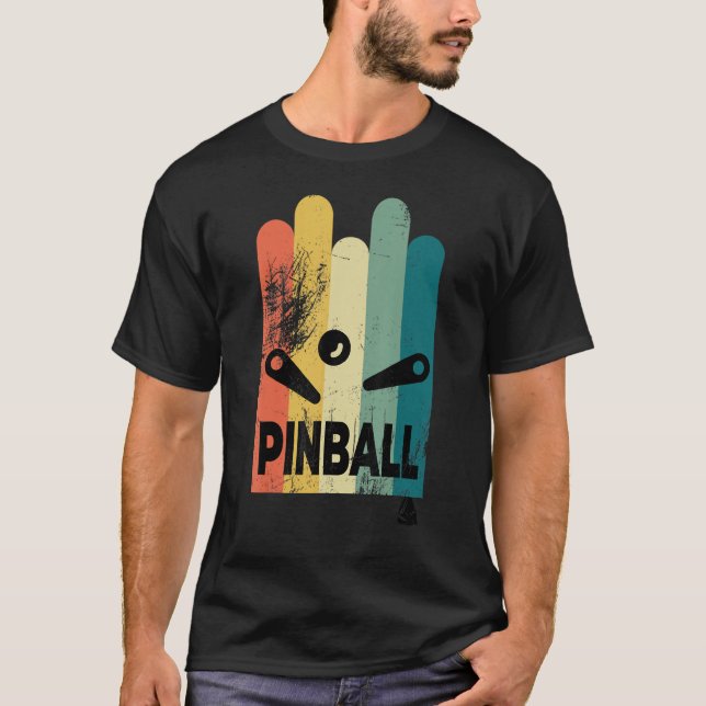 T-shirt pinball retro vintage look_2 (Devant)