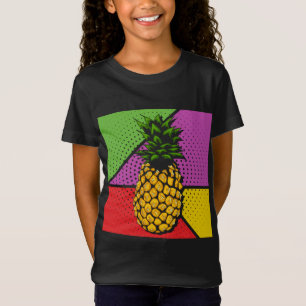 T-Shirt Pinceau d'art de la pop d'ananas exotique aux frui