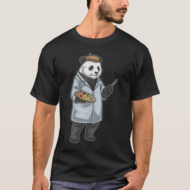 T-shirt Pinceau de peinture de Panda Painter (Devant)