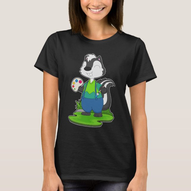 T-shirt Pinceau de peinture de Skunk Painter (Devant)