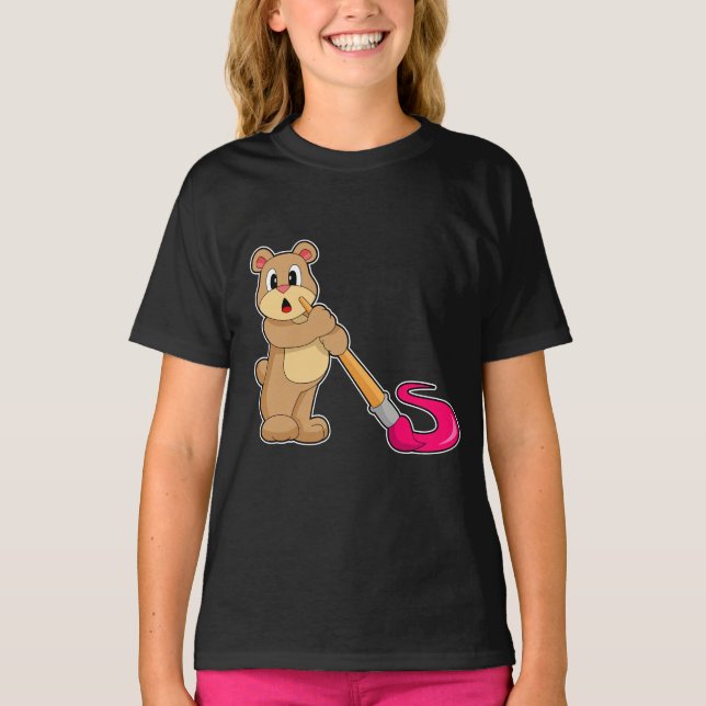 T-shirt Pinceau de peinture d'ours (Devant)