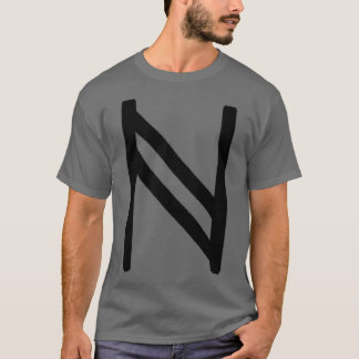 T-shirt Pinceau noir de la rune Hagalaz Version 2