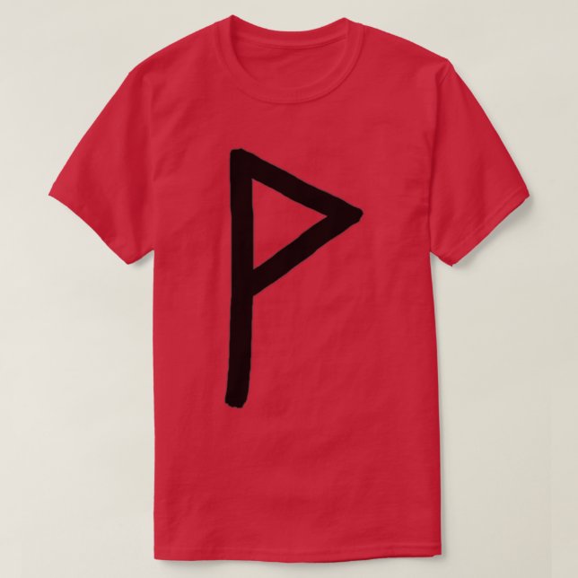 T-shirt Pinceau noir Wunjo Rune (Design devant)
