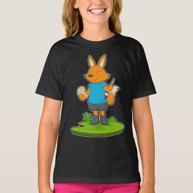 T-shirt Pinceau Peinture Fox (Devant)