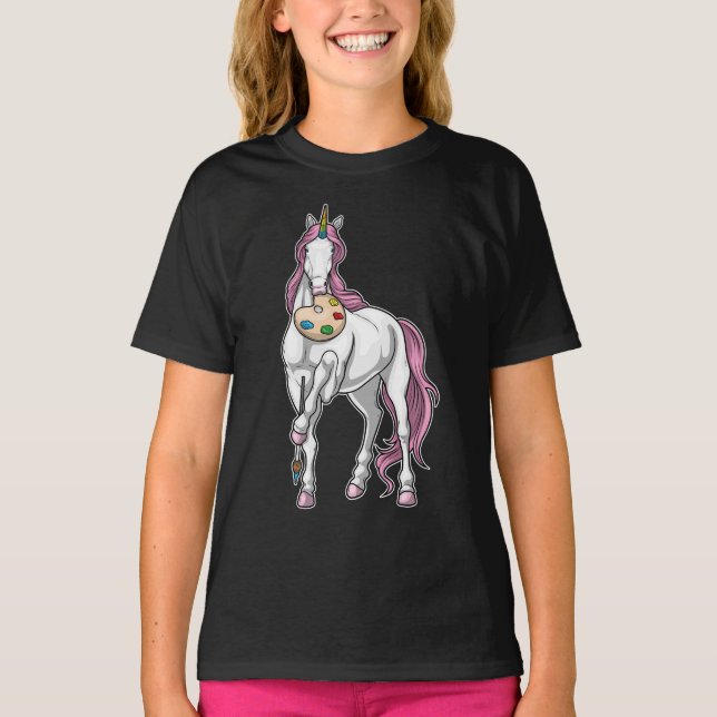 T-shirt Pinceau Peinture Unicorn Painter (Devant)