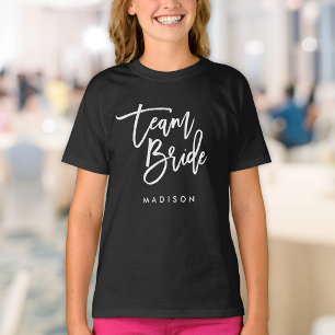 T-shirt Pinceau tendance chic écriture blanche Équipe mari