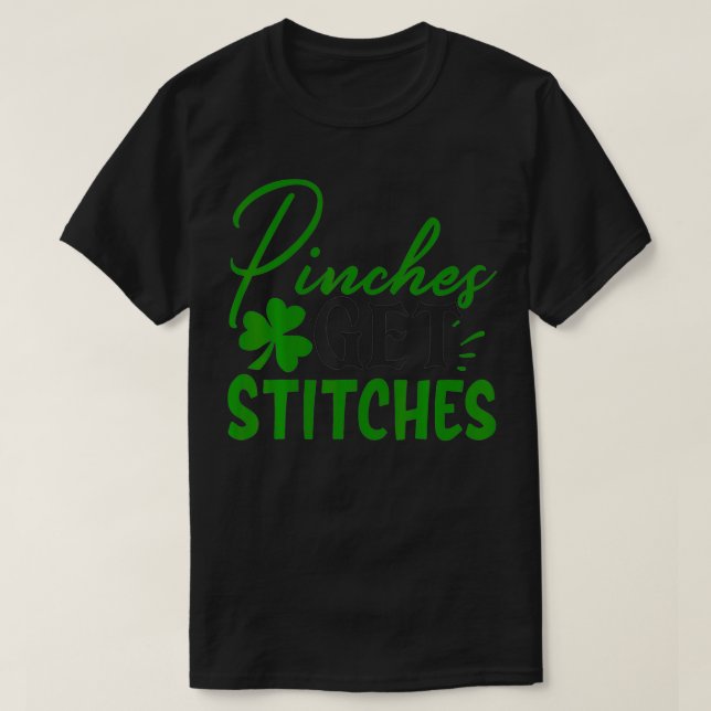 T-shirt Pinches Obtenir des points amusant Shamrock St pat (Design devant)